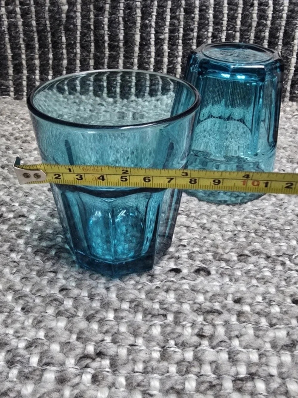 Vintage IKEA POKAL Teal Blue Glass Tumblers Set of 2 12 oz Discontinued